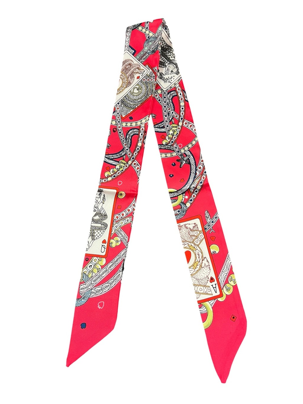 🃏Playing Cards Twilly Scarf Hot Pink in Color 🃏